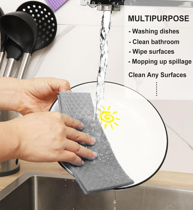 Swedish Dishcloths 10 Pack for Kitchen Washing Dishes (10 Count)