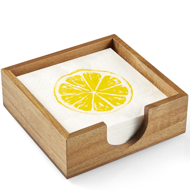 Acacia Wood Cocktail Napkin Holder