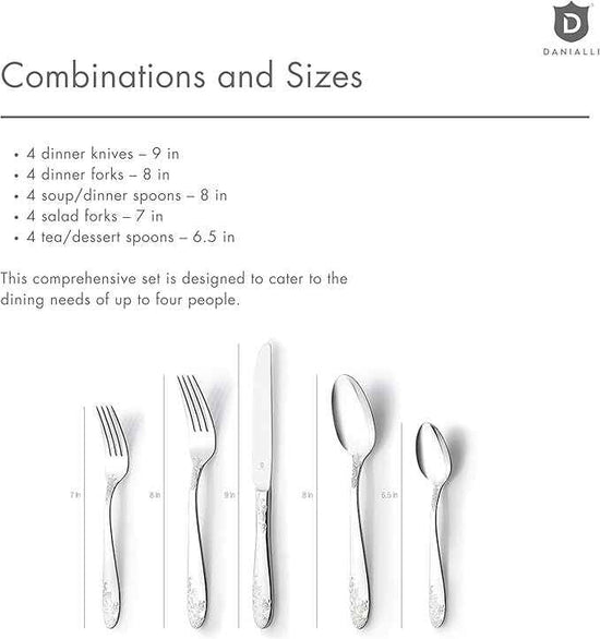 Modern Silverware Set, 18/10 Stainless Steel Flatware, Mirror Finish, Dishwasher Safe, Elegant Cutlery for Home and Dining, Built to Last (20-Piece, Imperial)