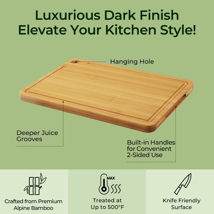 Natural Bamboo Cutting Board Set of 2 (2 Count)