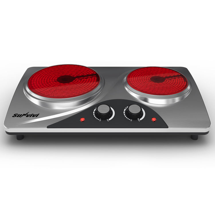 1800W Dual Burner Portable Electric Ceramic Stove