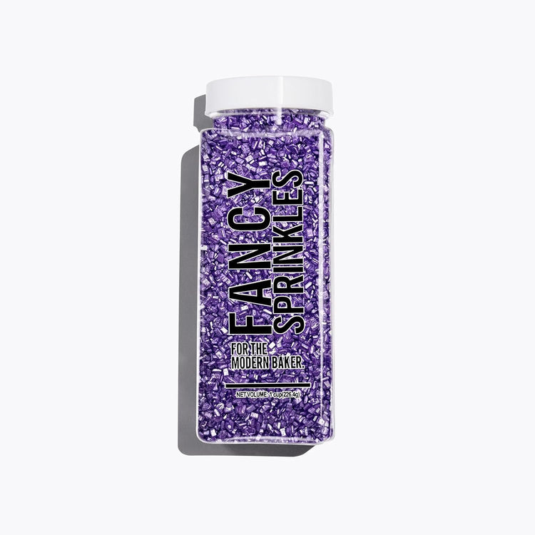 Fancy Sprinkles Amethyst Purple Fancy Sugar Pearlescent, Sparkly Sugar Crystals (8 OZ)