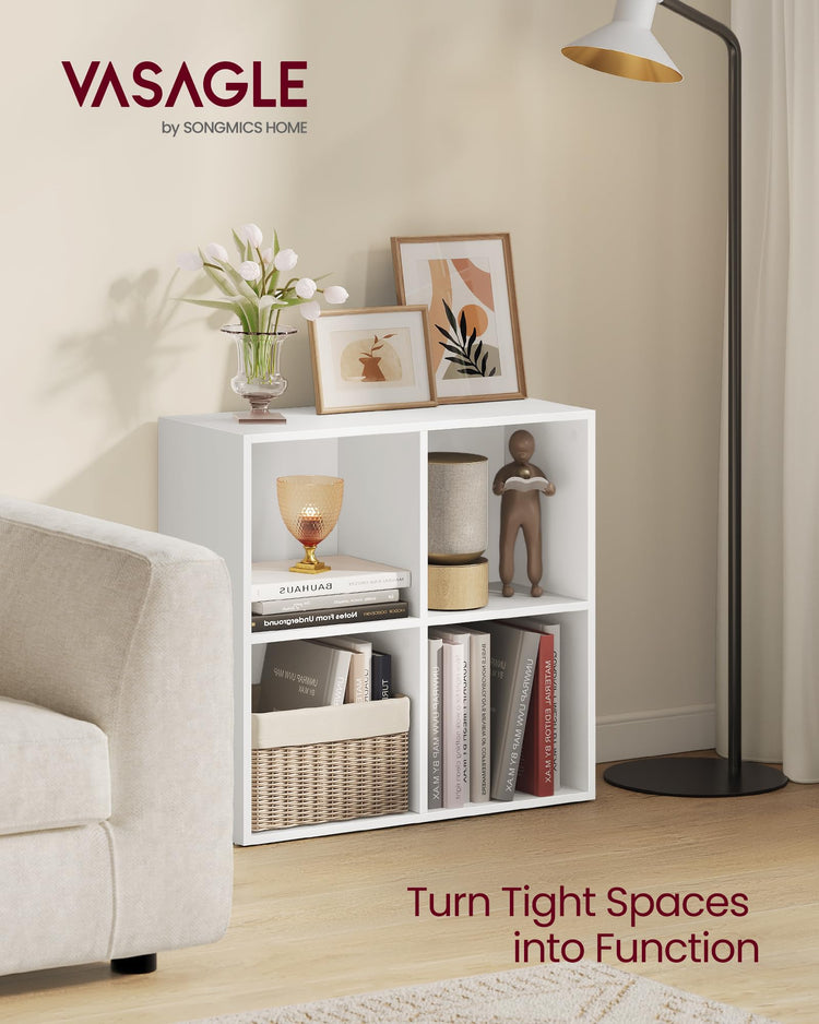 Bookcase Cube Shelf with 4 Compartments