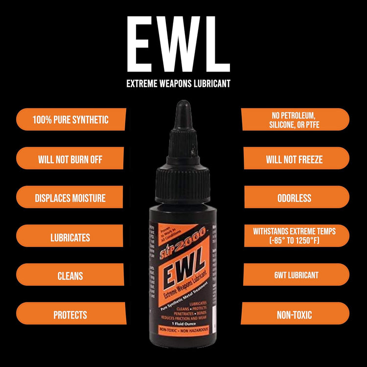SLIP 2000 EWL CLP Gun Lube - Extreme Weapons Lubricant Synthetic Gun CLP Cleaner - 1oz Squeeze Bottle