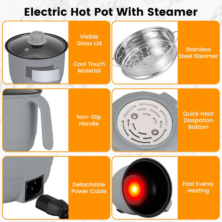 Hot Pot Electric With Steamer