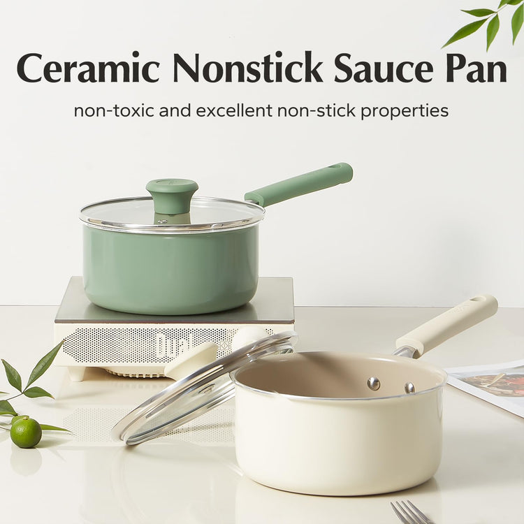 Ceramic Nonstick Saucepan with Lid