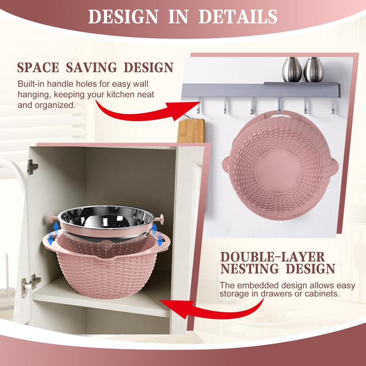 4 1 Strainer Bowl with Lid Set