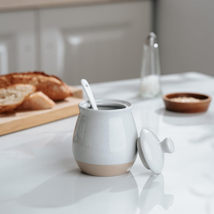 10oz Sugar Bowl with Lid and Spoon