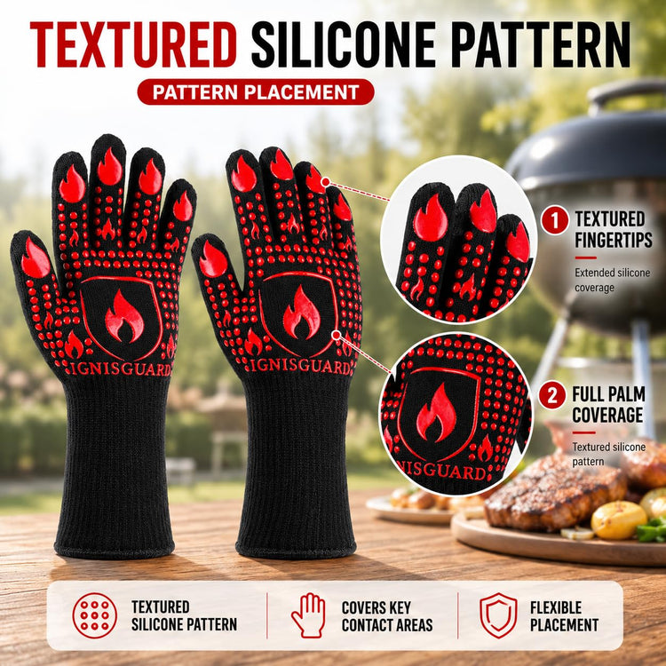 BBQ Gloves Heat Resistant Grill Gloves (2 Count)