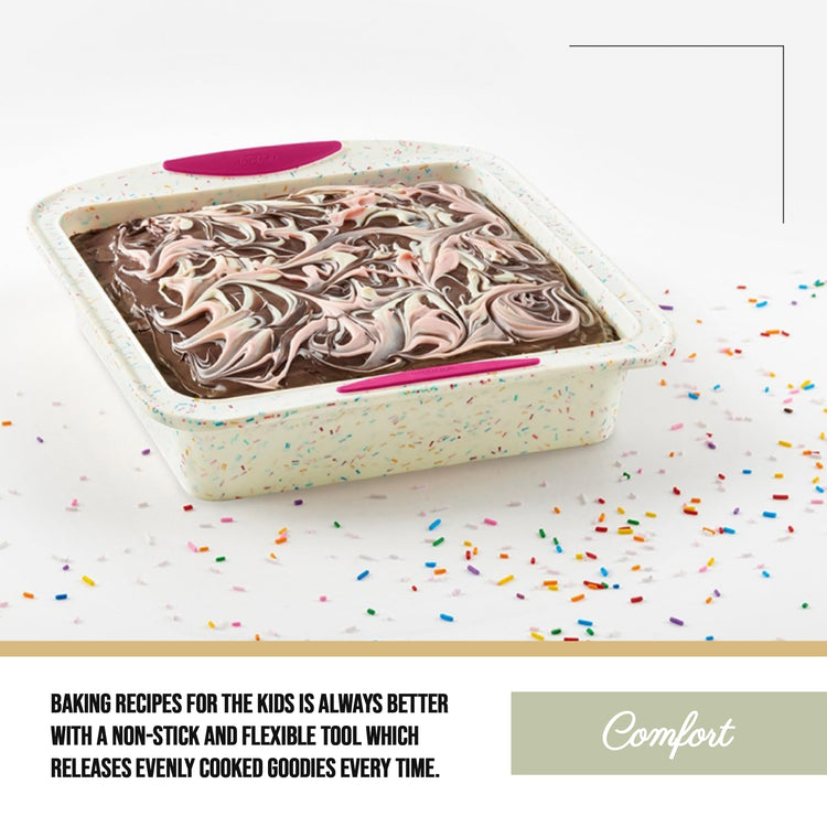 8x8in Confetti Silicone Cake Pan