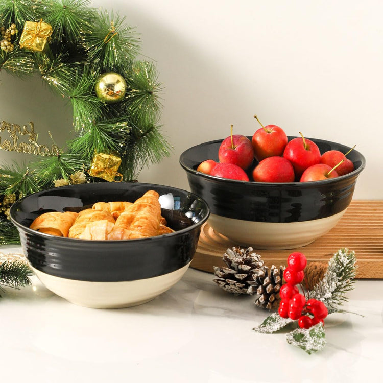 Large Porcelain Serving Bowls Set of 2 (2 Count)