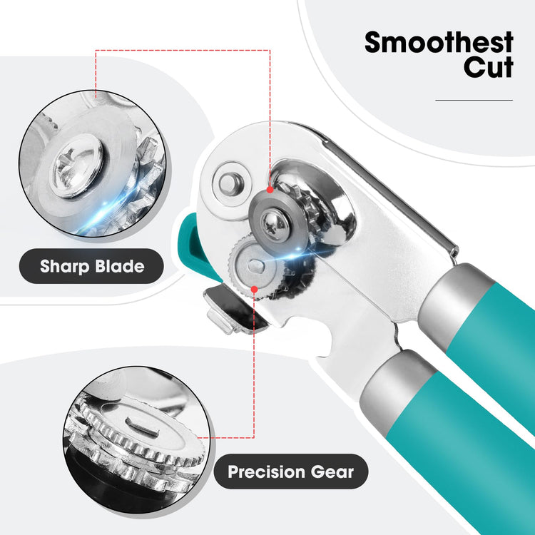 Heavy Duty Hand Can Opener Manual with Magnet Lid Remover