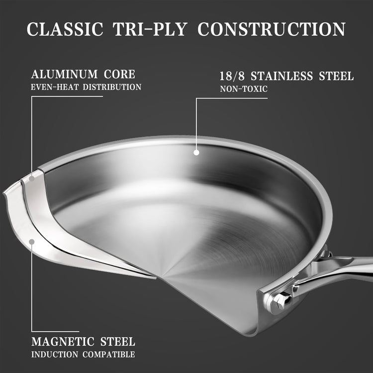 Stainless Steel Cookware Set Pots And Pans Set with Steamer Basket