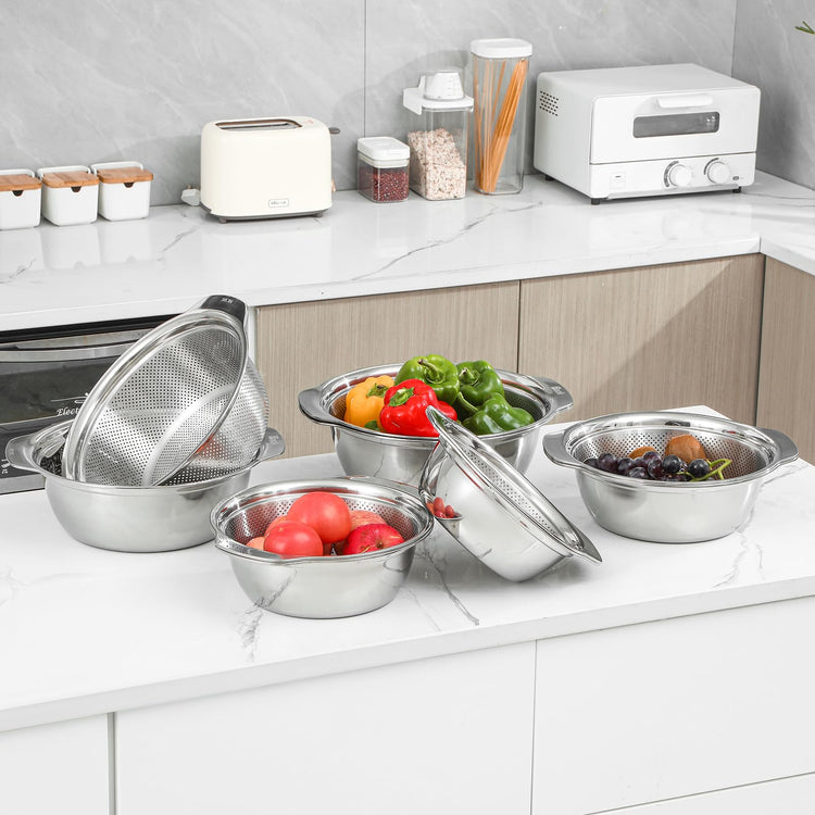 304 Stainless Steel Fine Mesh Colander Set (2 Count)