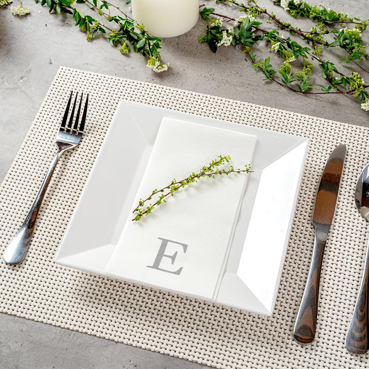 Silver E White Linen Feel Guest Towel Napkin (2000 Count)