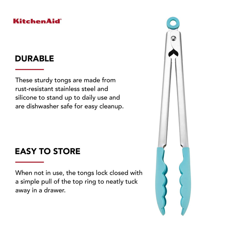 Silicone Tipped Stainless Steel Tongs