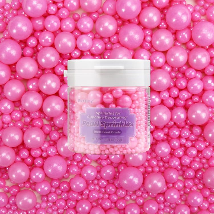 Edible Hot Pink Pearl Sprinkles (4.5 Ounce)