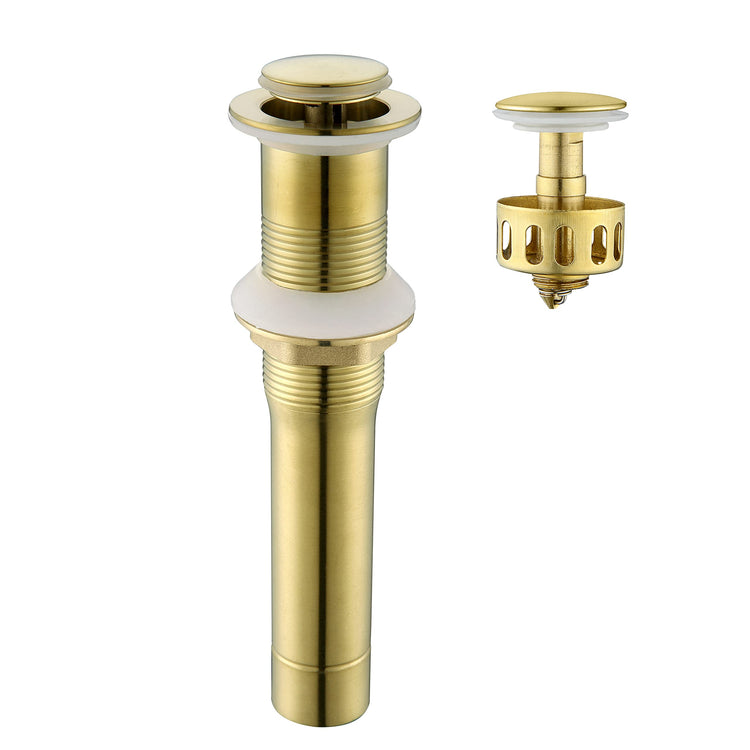 Pop up Sink Drain Stopper for Bathroom Vessel Vanity Sink Art Basin Brushed Gold