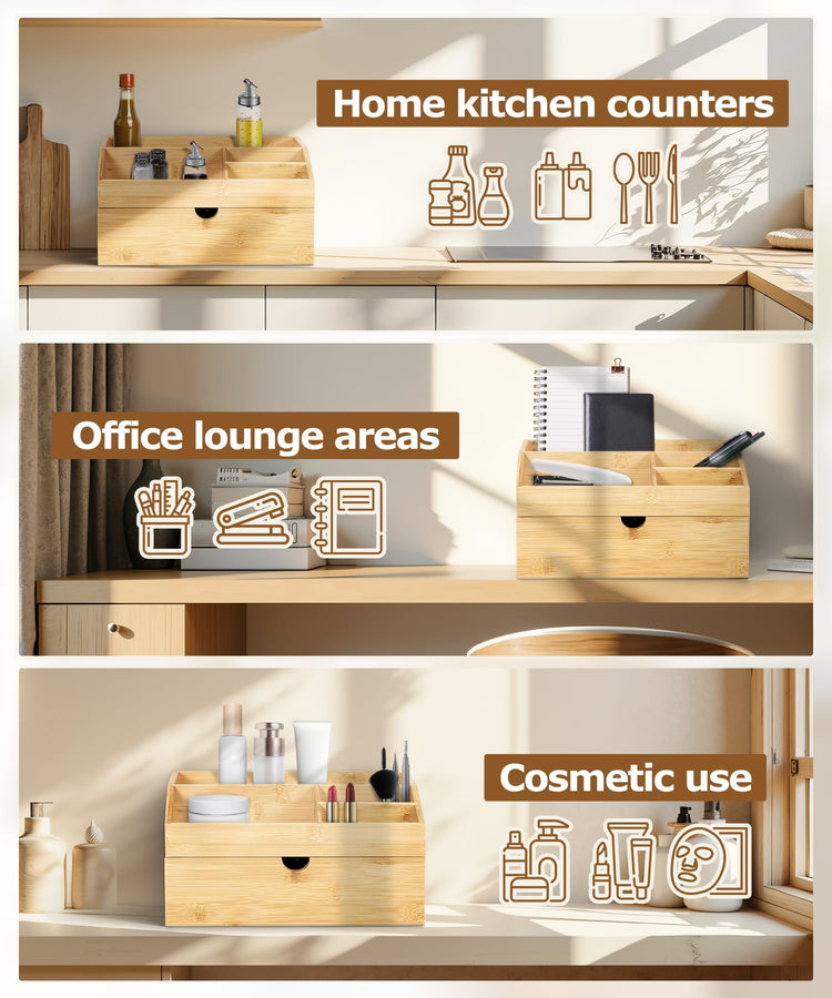 Coffee Bar Organizer Countertop with Drawer