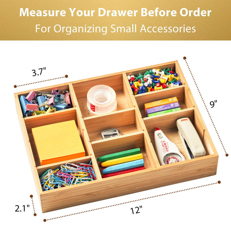 Bamboo Desk Drawer Organizer