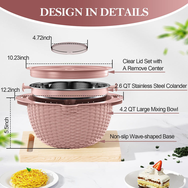 4 1 Strainer Bowl with Lid Set