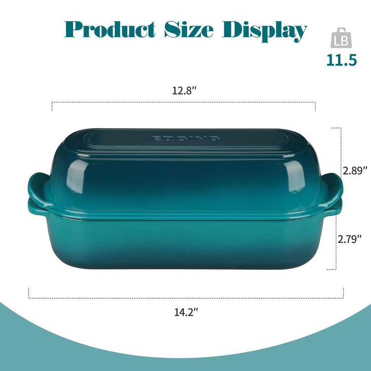 Enameled Cast Iron Loaf Pan with Lid