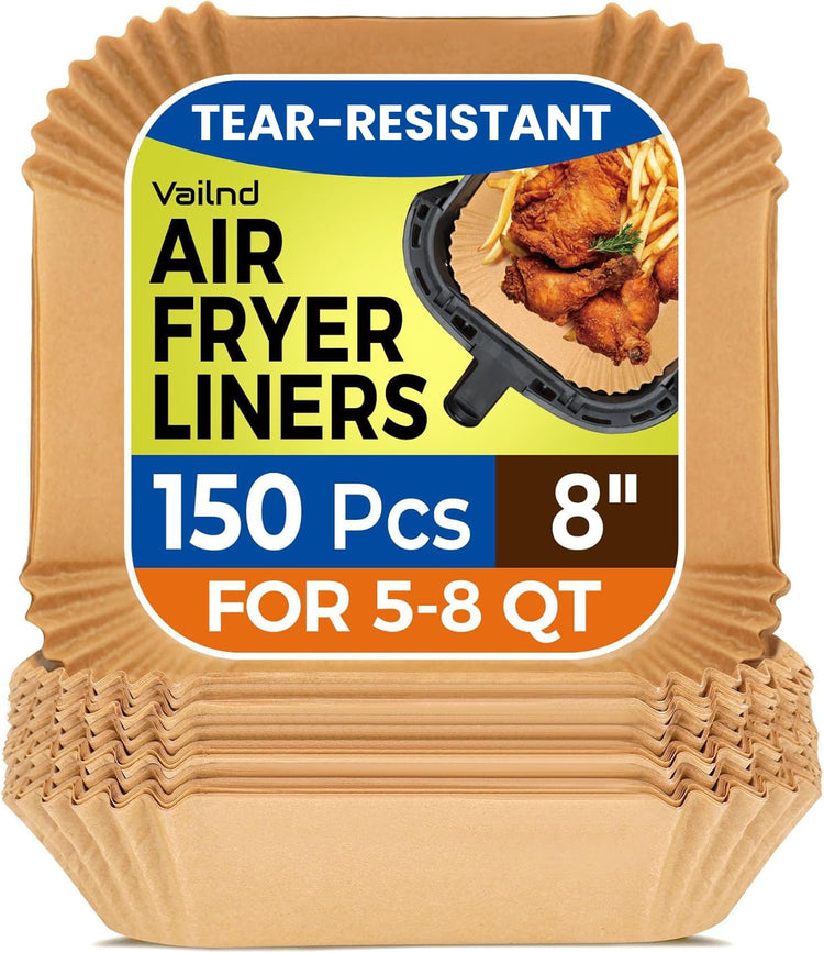 150 Pcs 8" Square Air Fryer Liners Disposable (150 Count)