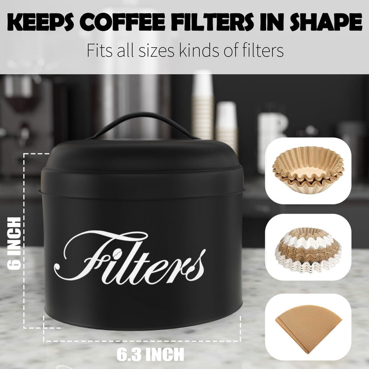 Black Basket Coffee Filter Holder With Lid