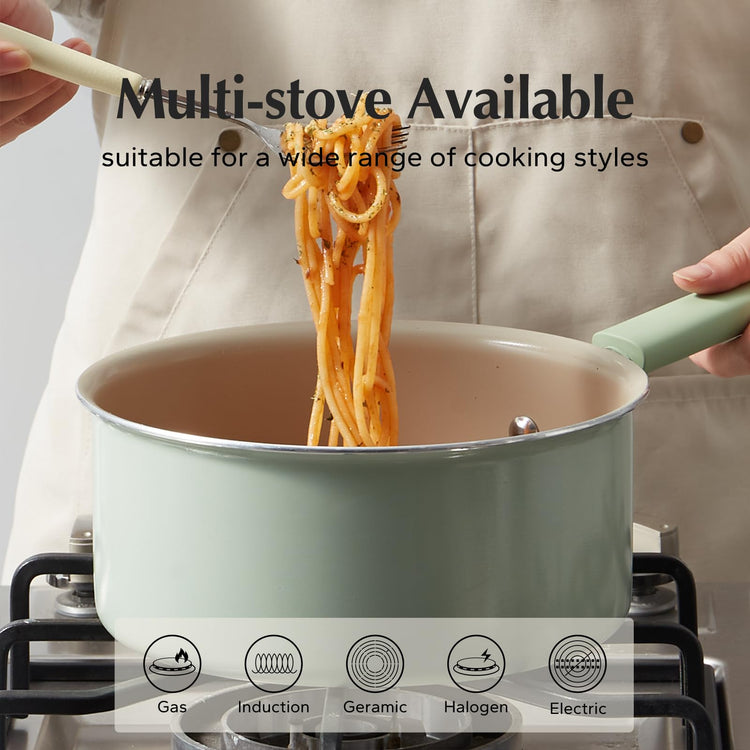 Ceramic Nonstick Saucepan with Lid