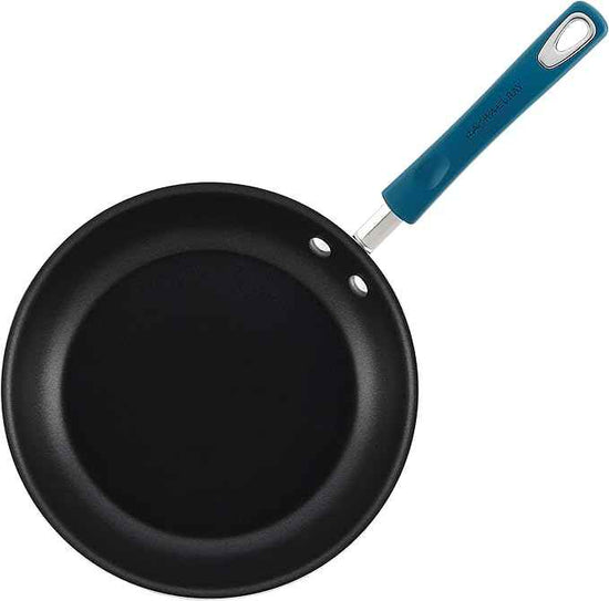 Rachael Ray Brights Nonstick Cookware Pots and Pans Set, 10 Piece, Marine Blue