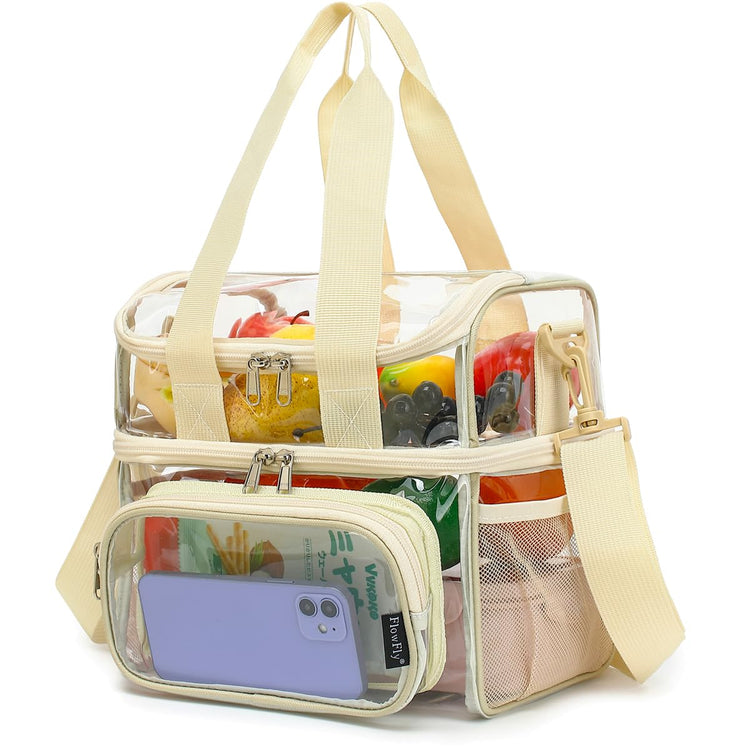 Clear Bag Double Decker for Stadium Events With Shoulder Strap for Women