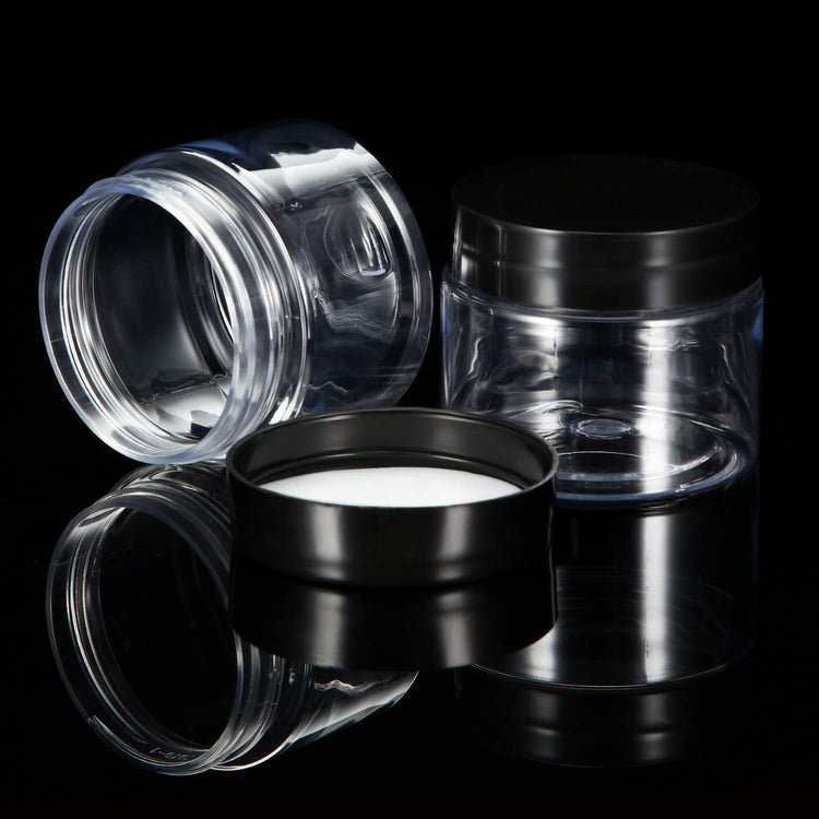6 Pack 2 OZ Plastic Jars Containers with Lids (6 Count)