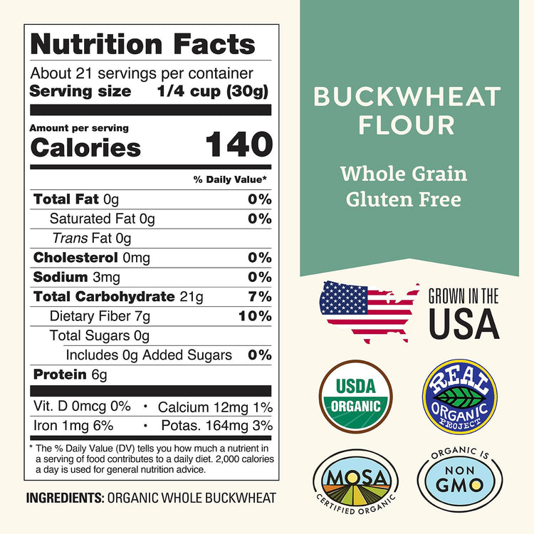 Organic Buckwheat Flour 1.5 lb (24 Ounce)