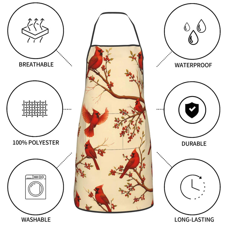 Red Cardinal Chef Apron For Women