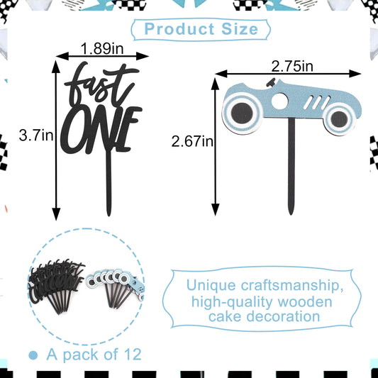 Wooden Race Car Cupcake Topper