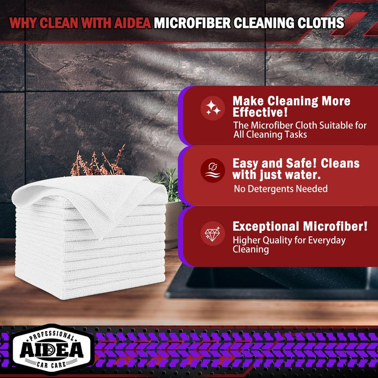 White Microfiber Cleaning Cloth 50PK (50 Count)