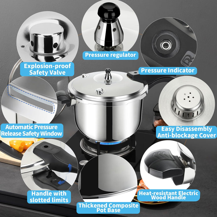 Stainless Steel Pressure Cooker 10 Quart