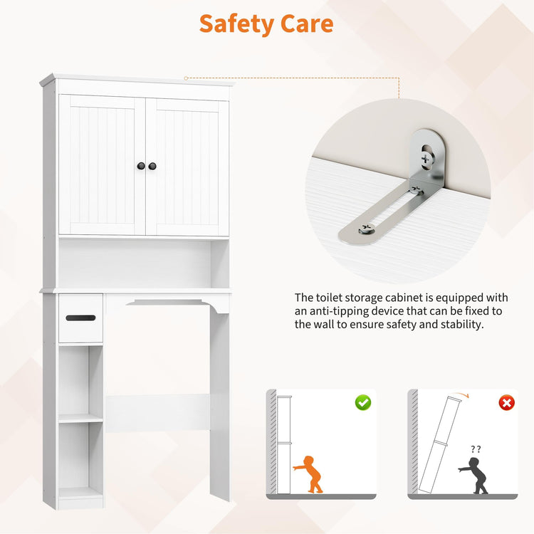 23.6 Inches Wide Toilet Rack with Over The Toilet Storage Cabinet