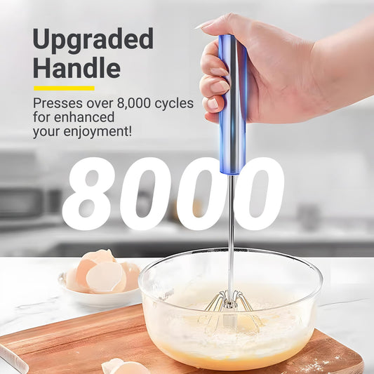 Egg Whisk Upgraded Stainless Steel Semi Automatic Whisk
