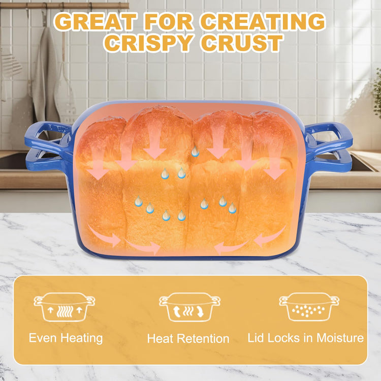 Enameled Dutch Oven for Sourdough Bread Baking