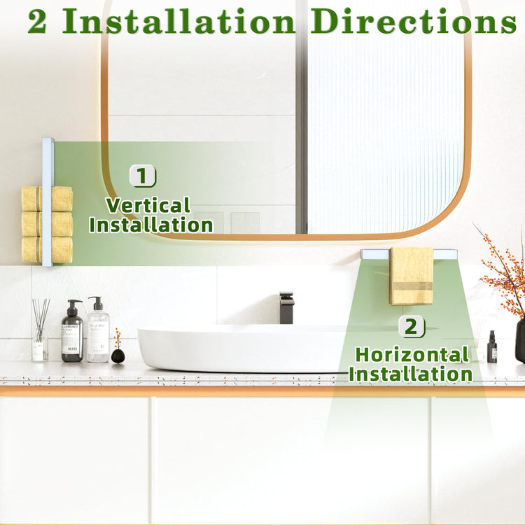 White Hand Towel Holder Towel Bar for Bathroom Wall Mounted 16 Inch