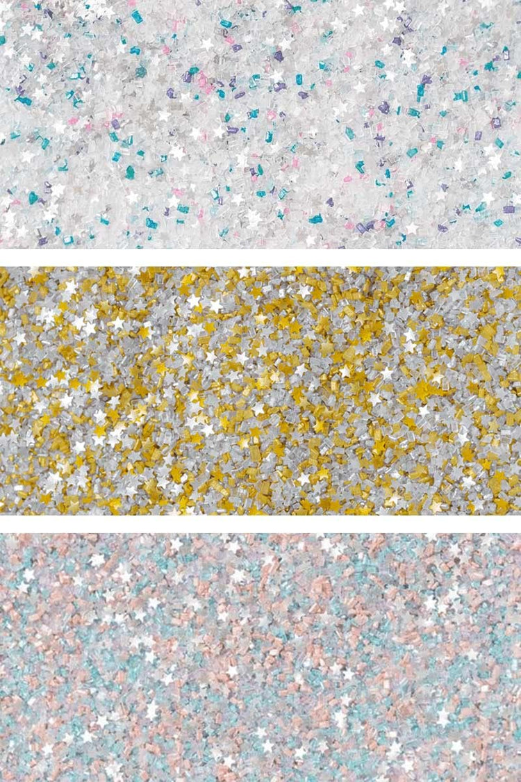 Fancy Sprinkles MVP Fancy Sugar Set (Unicorn Breath, Opal Rain and Filthy Rich 4 OZ)