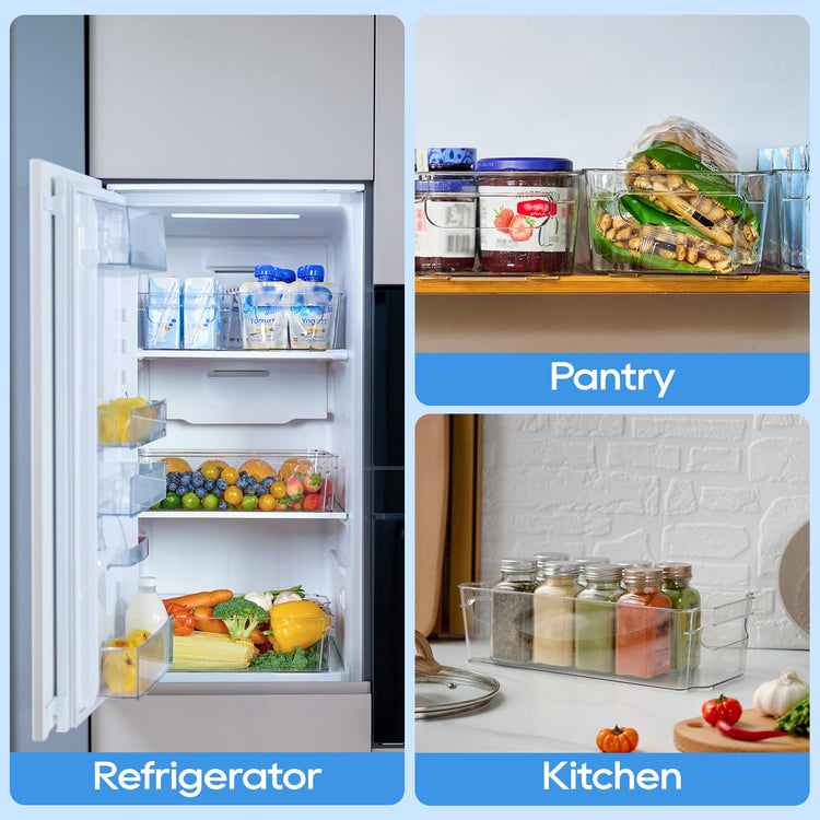 Clear Plastic Storage Bins (8 Count)