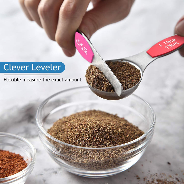 Stainless Steel Magnetic Measuring Spoons with Strong Magnets