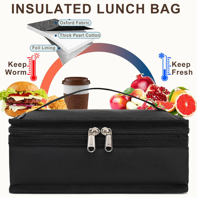 Small Insulated Lunch box Portable Soft Bag Mini Cooler Thermal Meal Tote Kit with Handle for Work & School