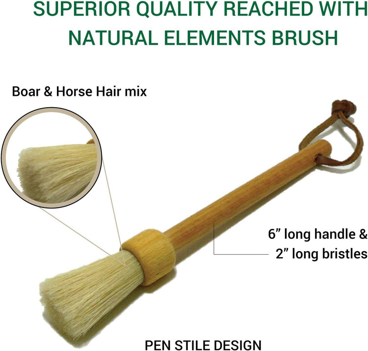 Valentino Garemi Coffee Machine Brush – Espresso & Cappuccino Cleaning Tool – Traditional & Classic Ergonomic Design with Real Wood & Genuine Boar Bristles – Made in Germany