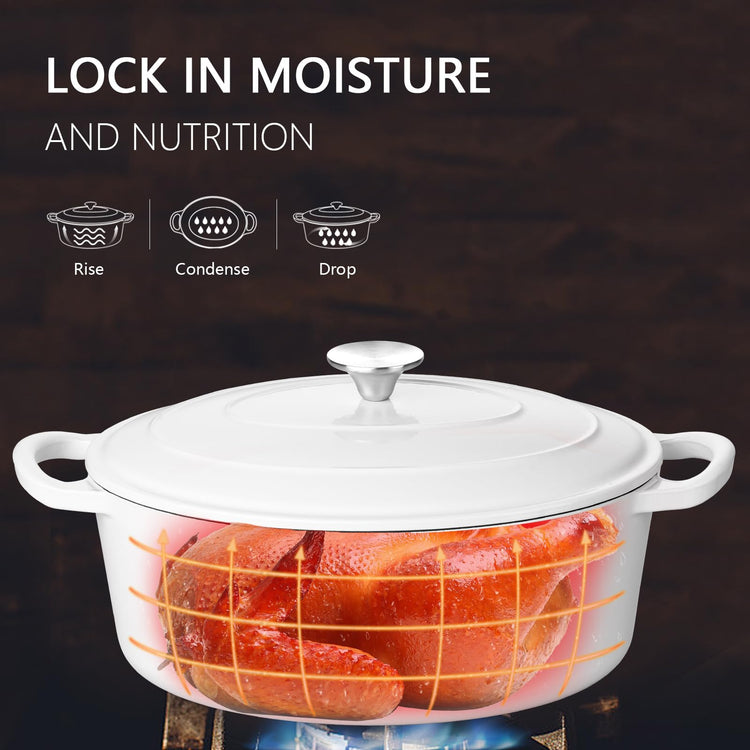 5QT Oval Dutch Oven Pot with Lid