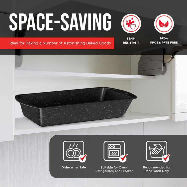 BAKKENMASTER Loaf Pan Set 1-Piece - Deluxe Nonstick Carbon Steel Bakeware for Perfect Bread and Cakes – Dishwasher Safe, Premium Pans for Home Baking