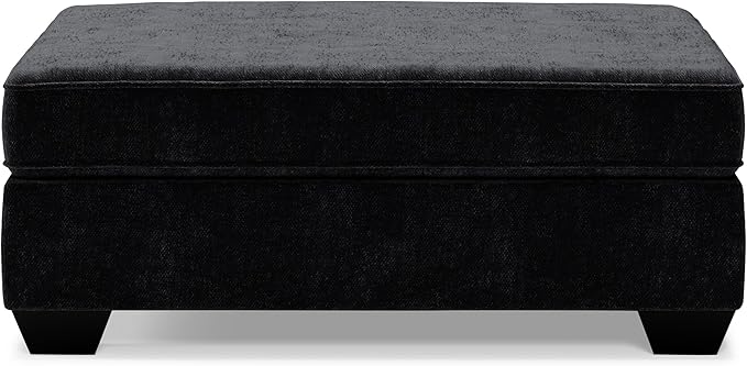 Signature Design by Ashley Lavernett Contemporary Square Oversized Accent Ottoman, Dark Gray