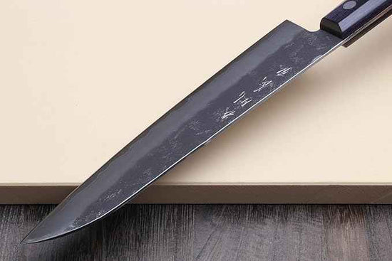 Yoshihiro Stainless Clad Nashiji Ginsan High Carbon Stain Resistant Steel Santoku Multipurpose Knife (7'' (180mm) & No Saya)